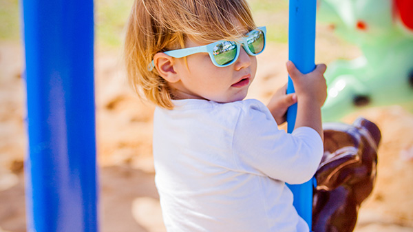 A variety of styles and colors of sunglasses are available in-store and online.